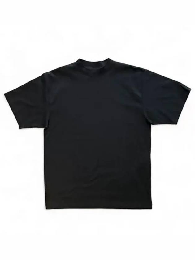 Balenciaga Cotton Crew Neck Short Sleeve T-Shirt Navy