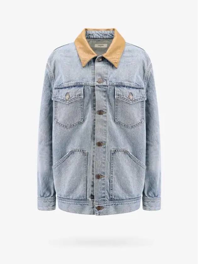 CELINE Trucker Oversized Fit Denim Jacket Blue
