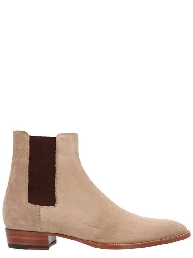 Saint Laurent Suede Classic Wyatt Chelsea Boots Brown