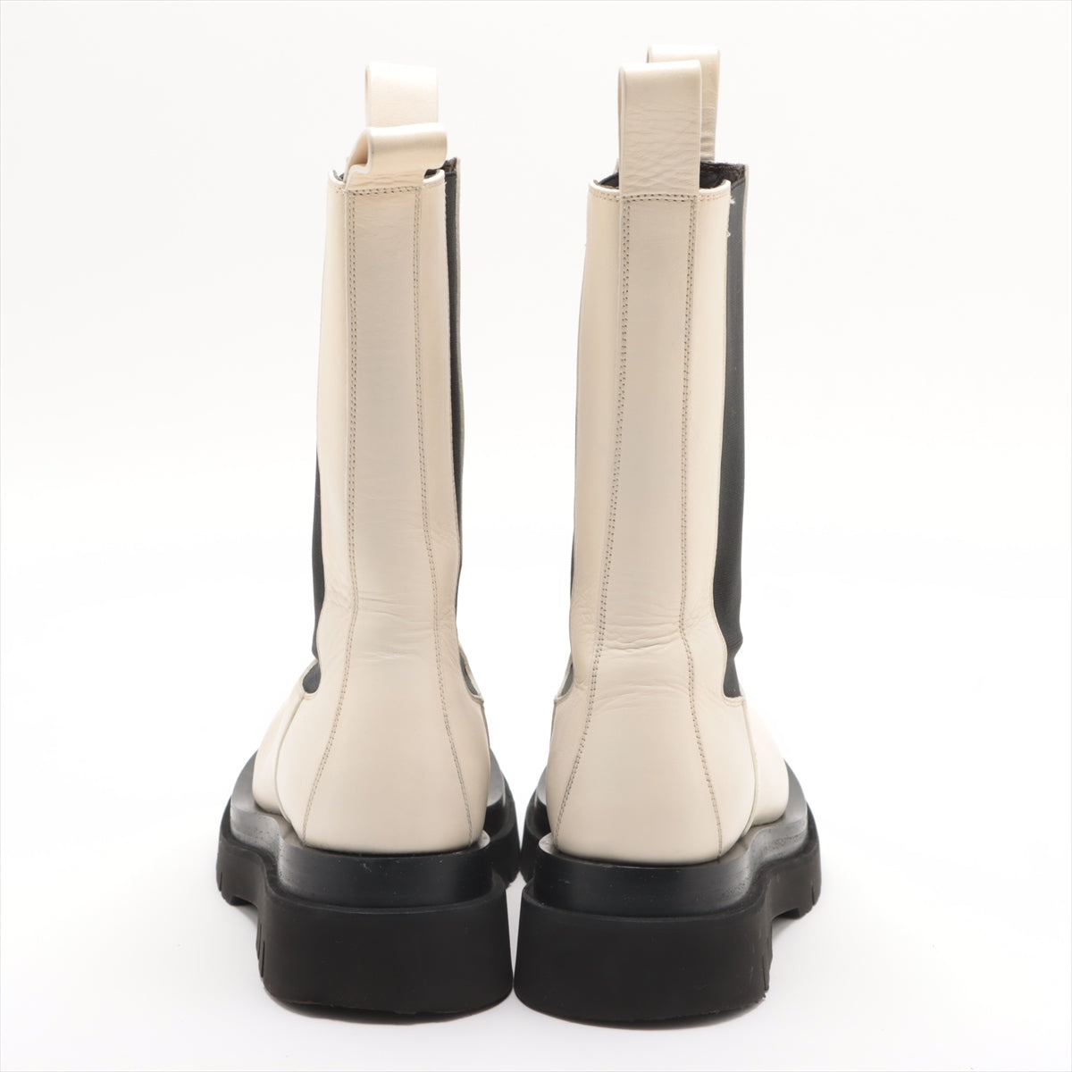 Bottega Veneta Leather Side Gourmet Boots 39 Black X White Luggage