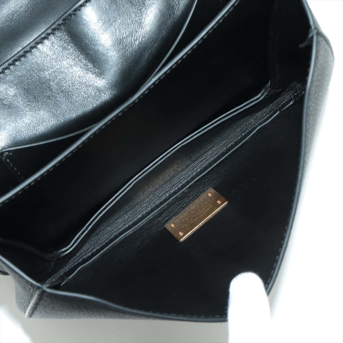 Bottega Veneta Mountain Leather Shoulder Bag Black