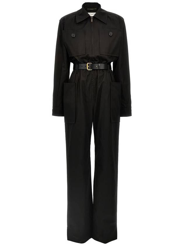 Saint Laurent long sleeve belted jumpsuit 785813Y9I26_1000