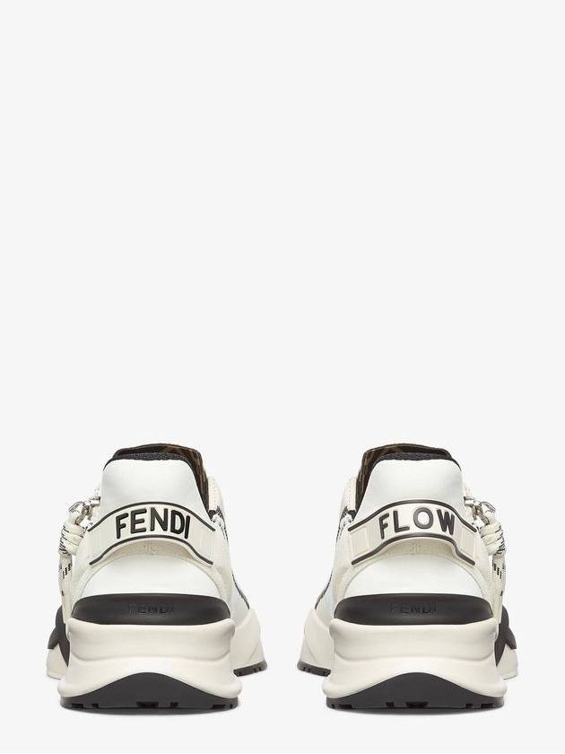 Fendi Flow FF Motif Leather Low Top Sneakers White