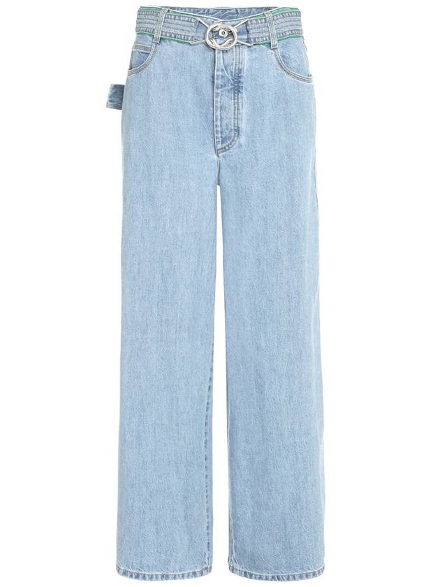 Bottega Veneta Bleached Denim Wide Jeans