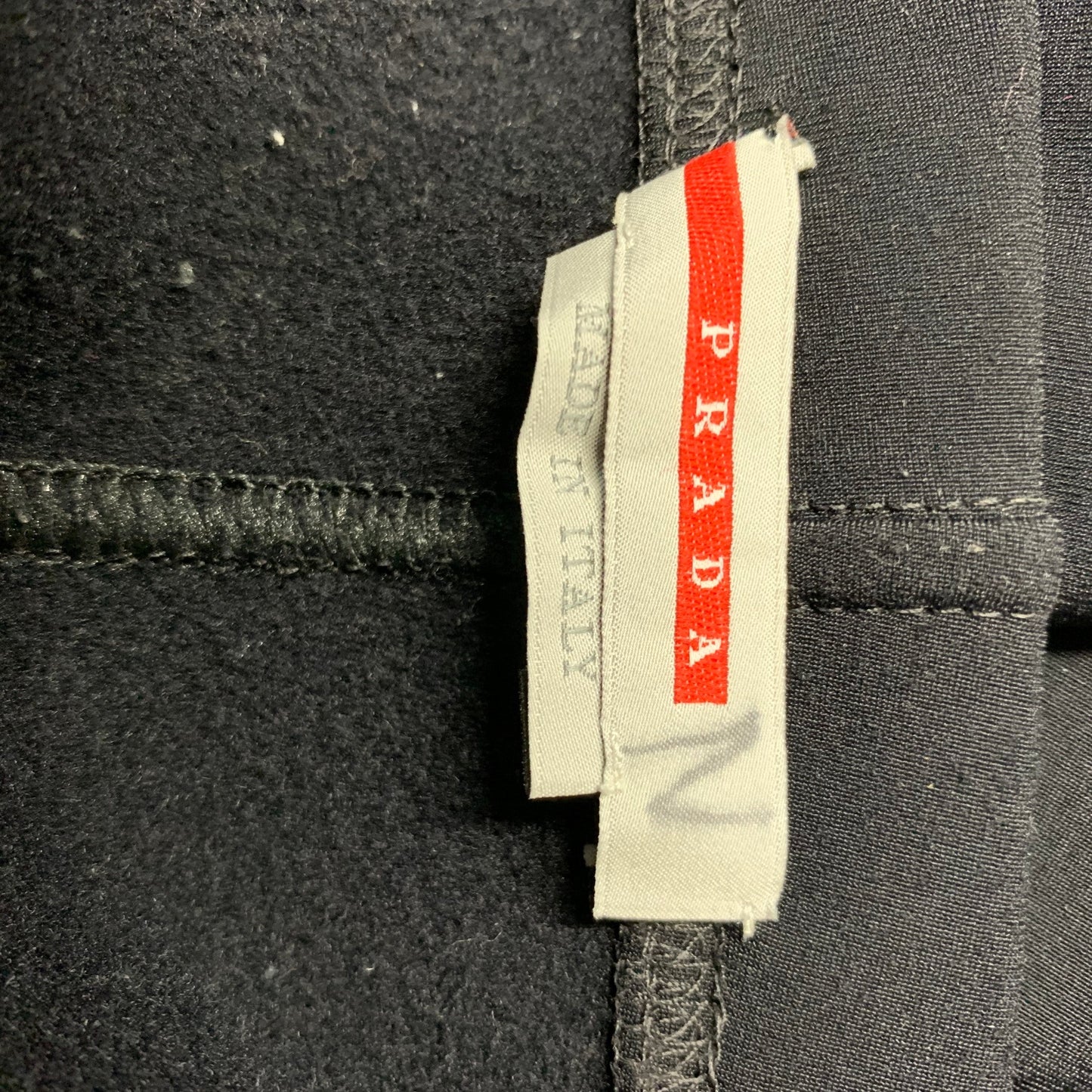 PRADA Size S Black Nylon & Eastane Solid Drawstring Leggings