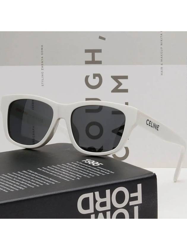 CELINE Eyewear Logo Sunglasses White