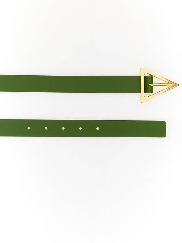 Bottega Veneta Triangle Buckle Leather Belt Green