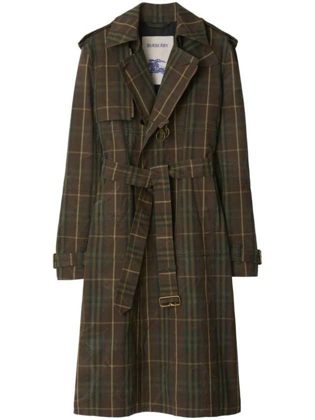 Burberry Double Breasted Check Long Trench Coat Tor