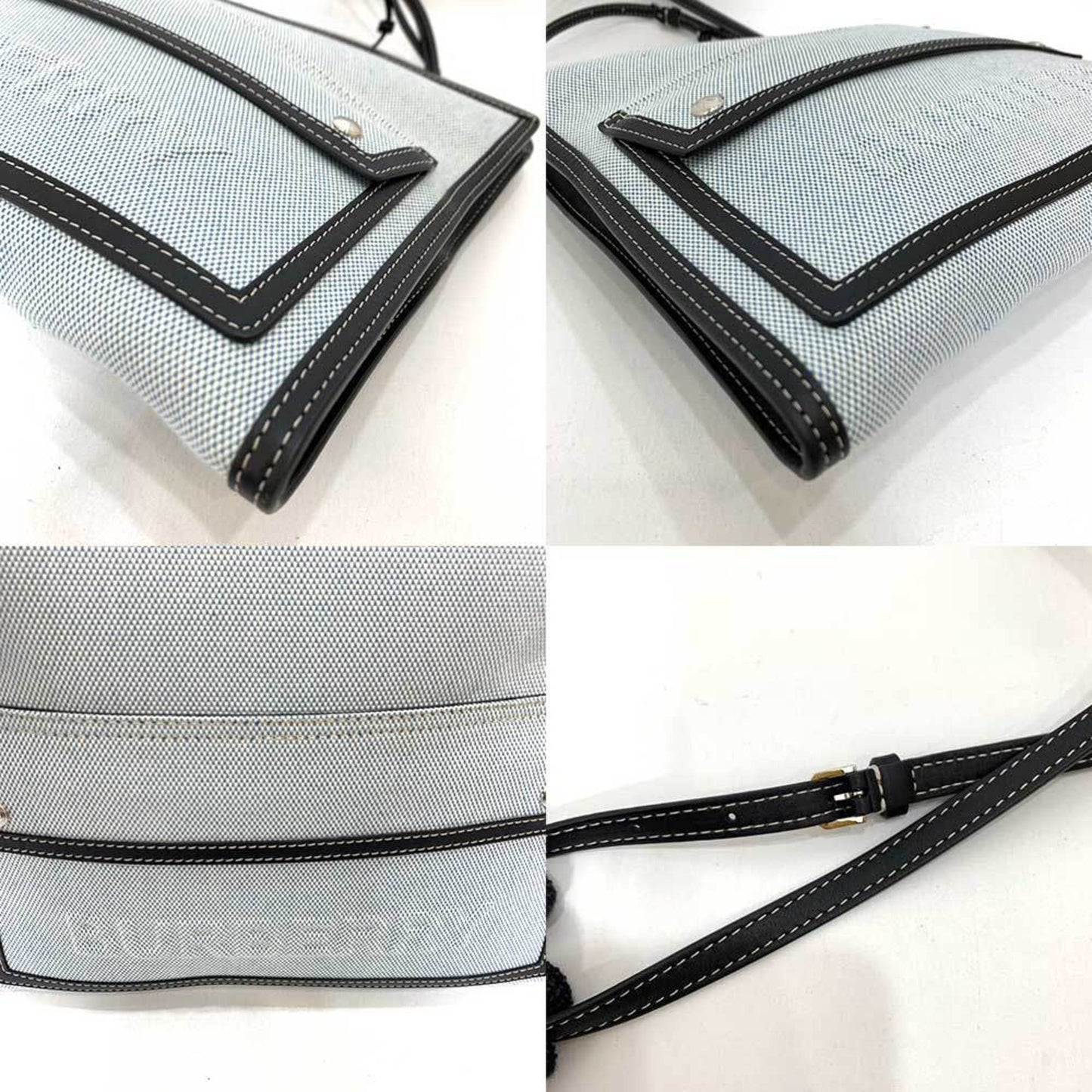 Burberry blue Navy Canvas Handbag Shoulder Bag ()