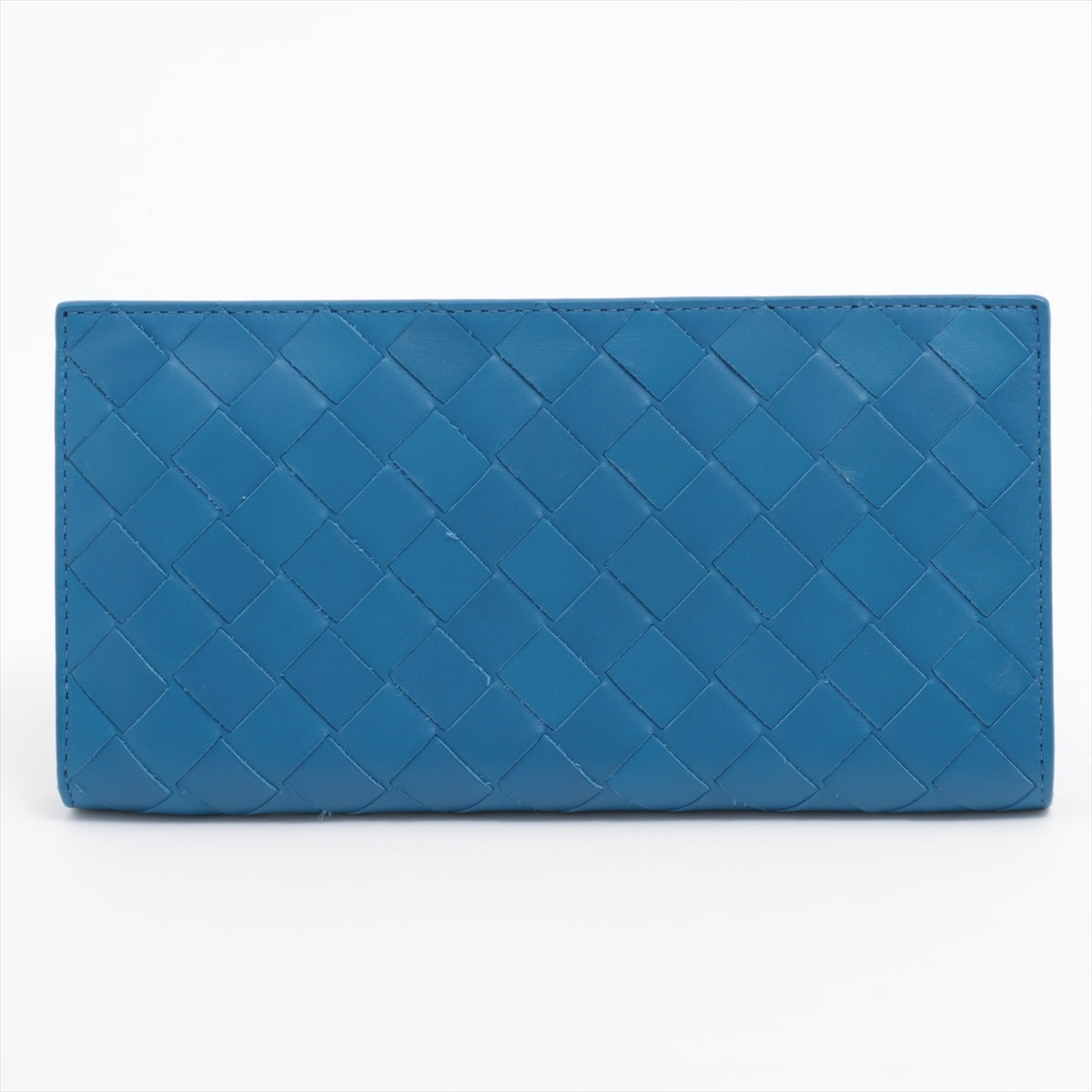 Bottega Veneta Intrecciato Leather Round Wallet Blue