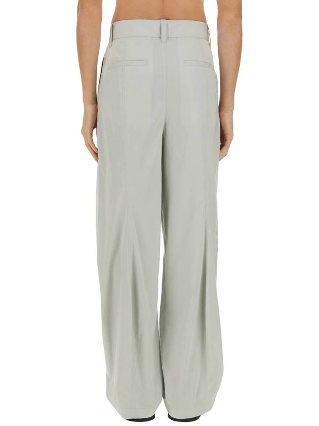 Bottega Veneta Cotton Silk Wide Leg Slacks Cloud