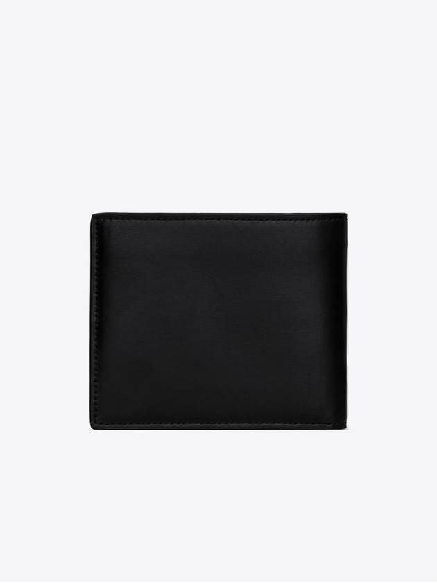 Saint Laurent Tiny Cassandre East West Wallet in Matte Leather Black