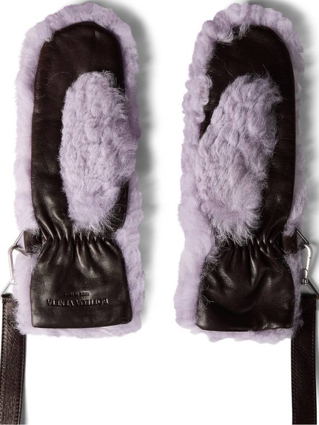 Bottega Veneta Teddy Shearling And Leather Logo Gloves