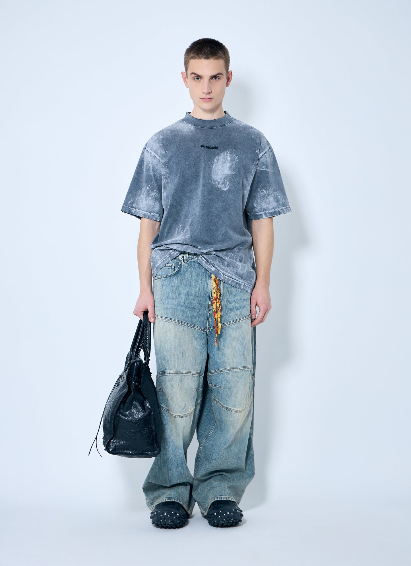 Balenciaga Men Logo Print T-Shirt