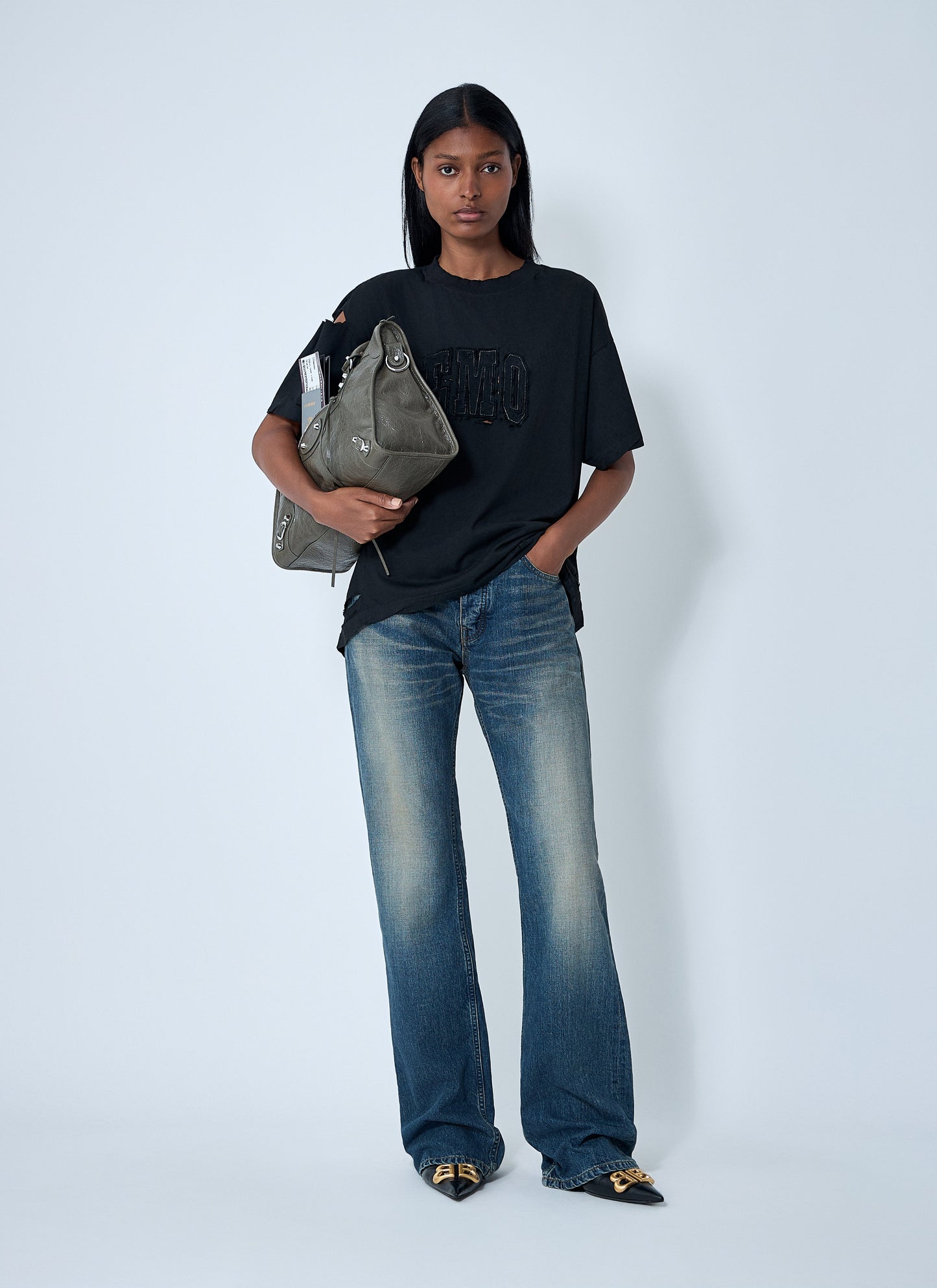 Balenciaga Women Logo Motif T-Shirt