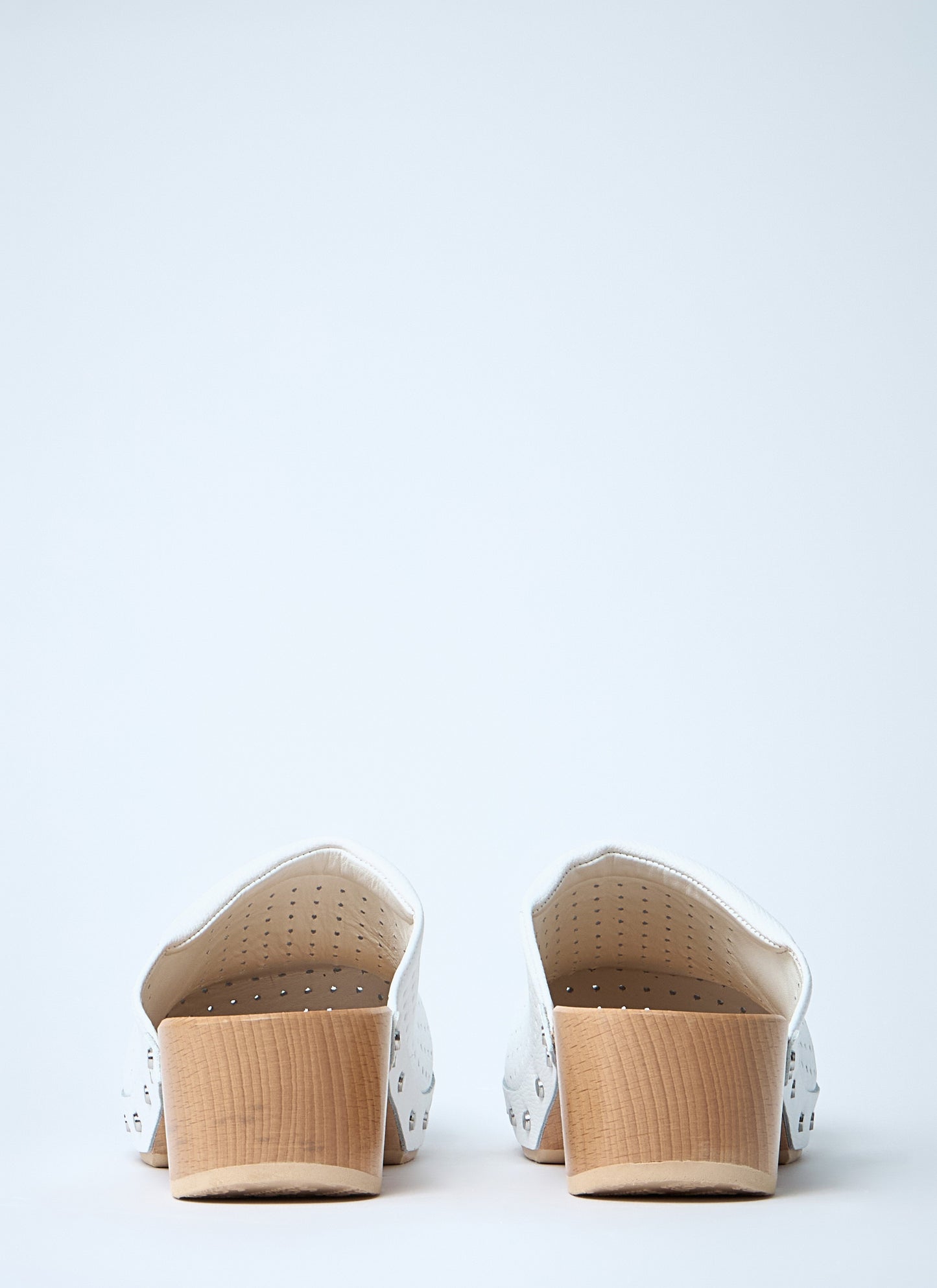 Balenciaga Women Perforated Heeled Clogs