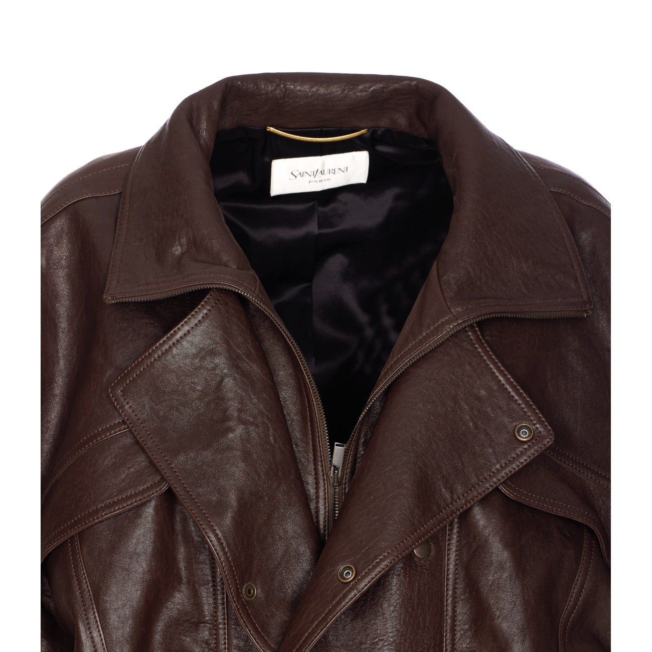 Saint Laurent Women Balloon Leather Calf Leather Jacket
