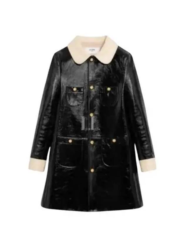 CELINE Babydoll Leather Single Coat Black