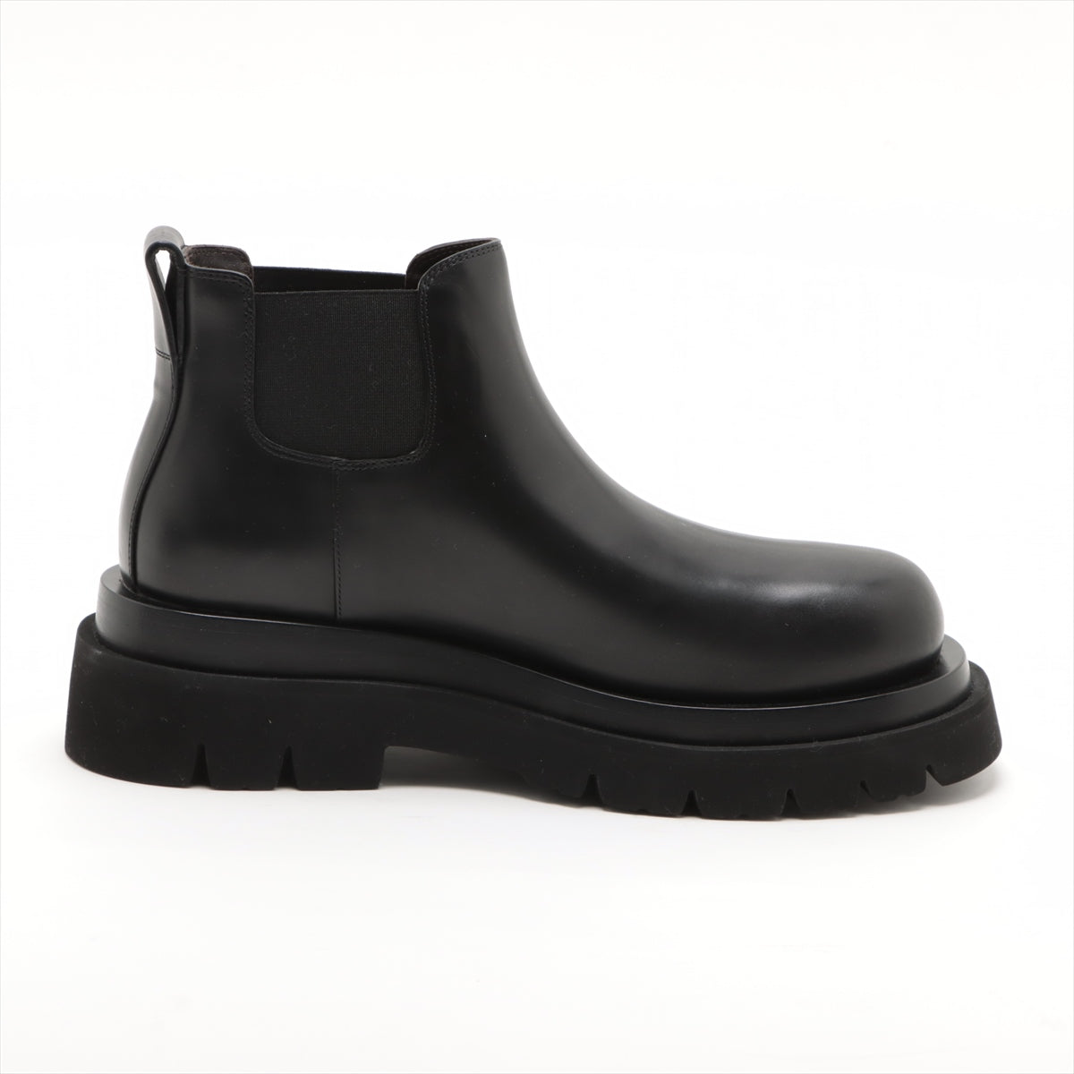 Bottega Veneta Rug Leather X Fabric Side Goar Shoes 37.5 Black Chelsea Boots