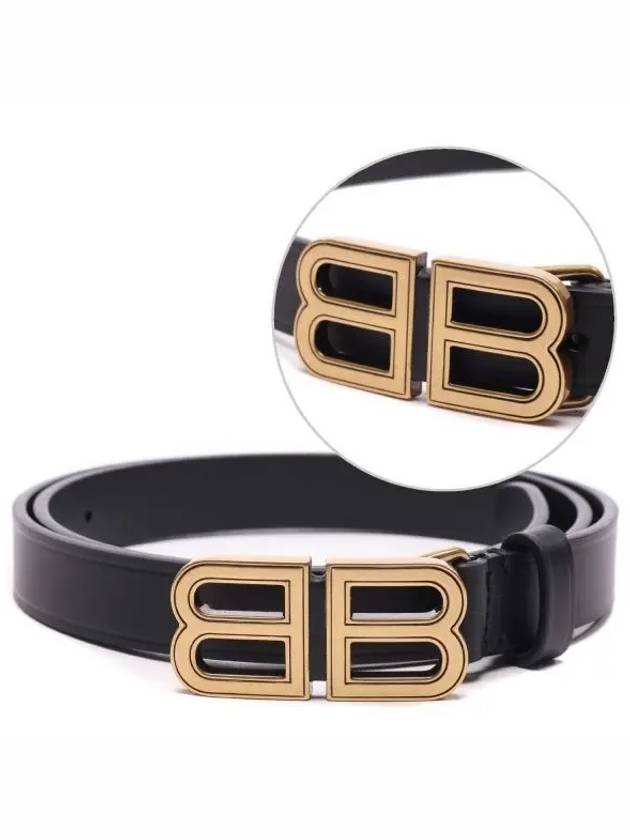 Balenciaga Hourglass Thin Leather Belt Black