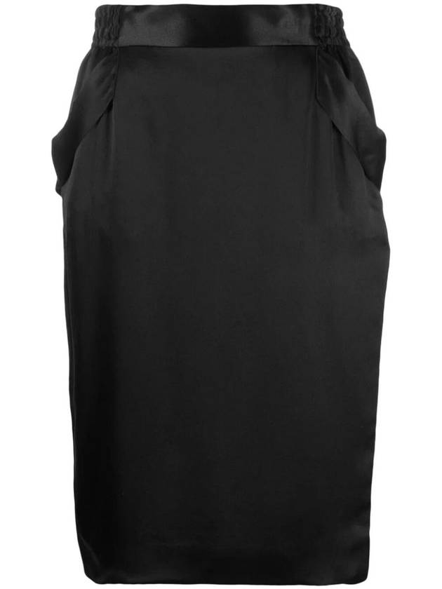 Saint Laurent 23 fw Silk Skirt WITH Back Slit 767245Y6H401000 B0650654579