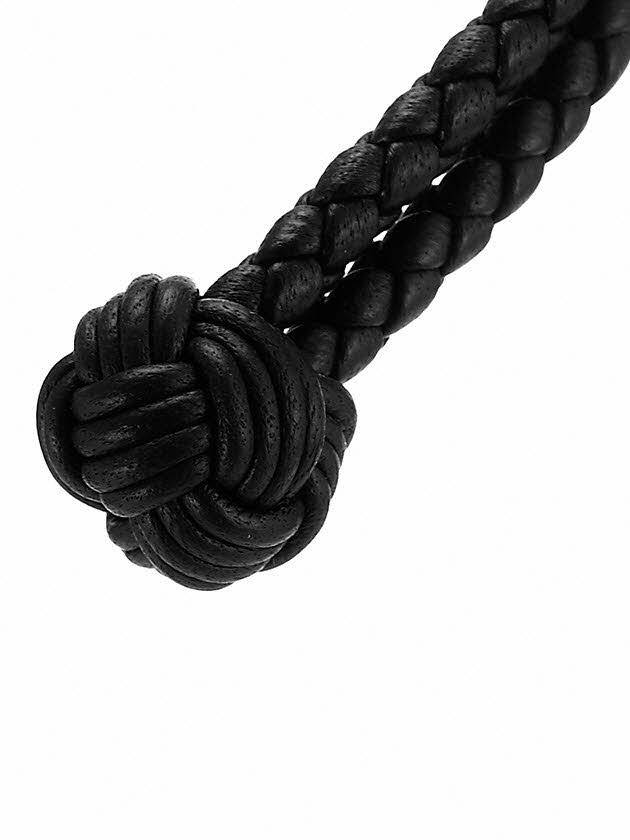 Bottega Veneta Intrecciato Double Weaving Bracelet Black