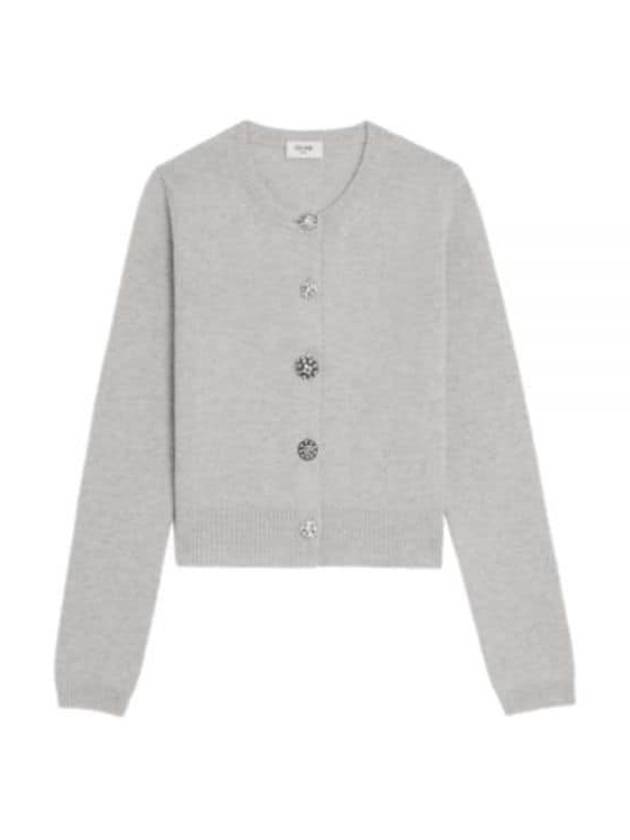 CELINE Triomphe Cashmere Cardigan Grey
