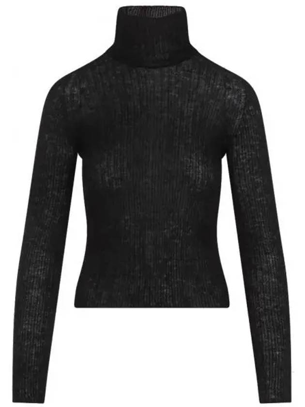 Saint Laurent Ribbed Knit Turtleneck Black
