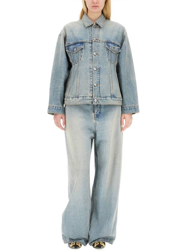 Balenciaga Hourglass Denim Jacket Light Blue