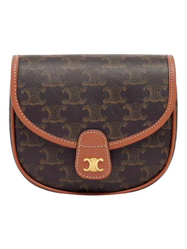 CELINE Triomphe Besace Mini Cross Bag Tan