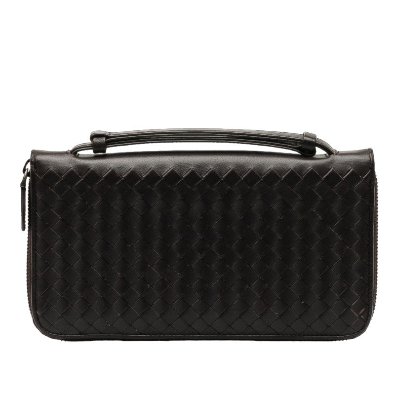 Bottega Veneta Intrecciato Clutch Bag in Leather Black