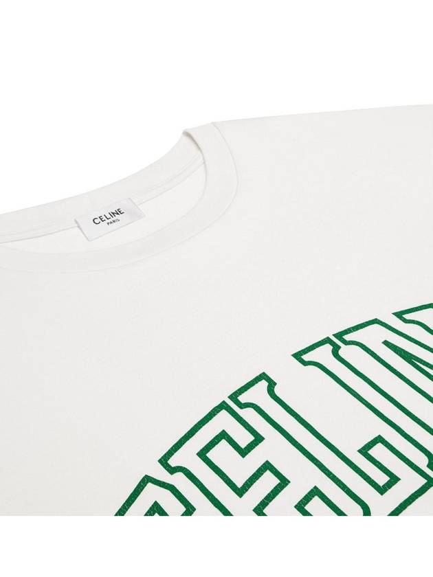 CELINE Loose Cotton Jersey Short Sleeve T-Shirt White