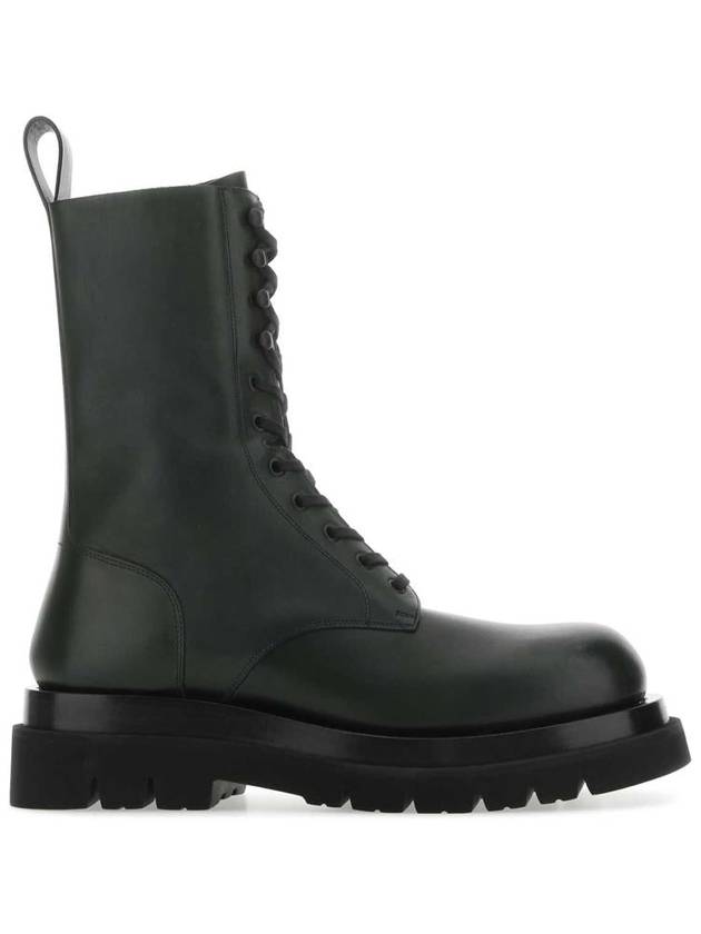 Bottega Veneta Lug Lace-Up Worker Boots Bottle Green
