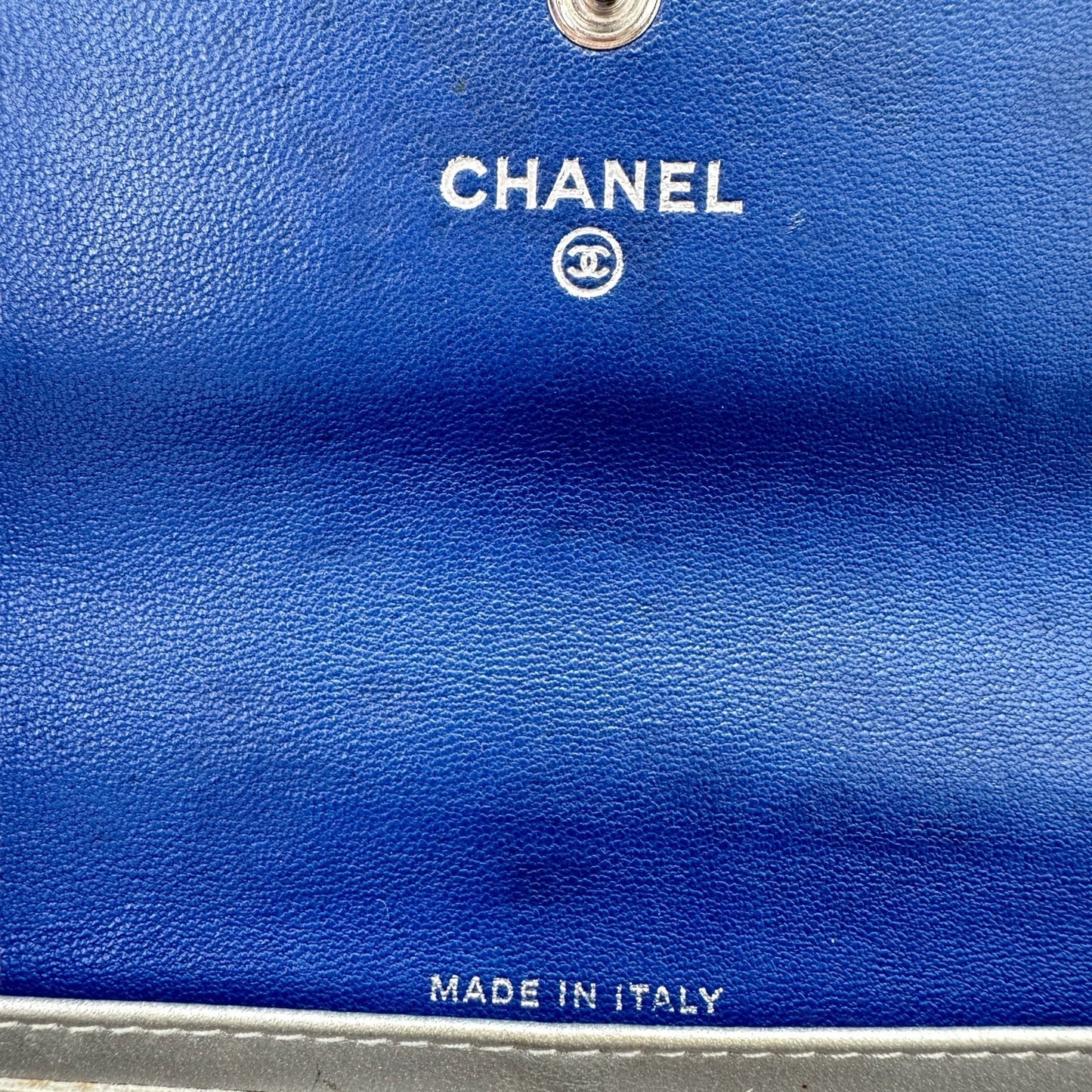 Chanel bag CC Flap Camellia Lambskin Long Wallet Blue