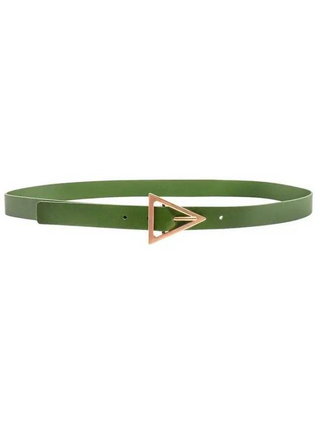 Bottega Veneta Triangle Buckle Leather Belt Green