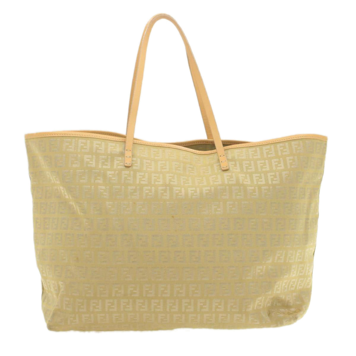 FENDI Zucchino Canvas Tote Bag Beige am136b