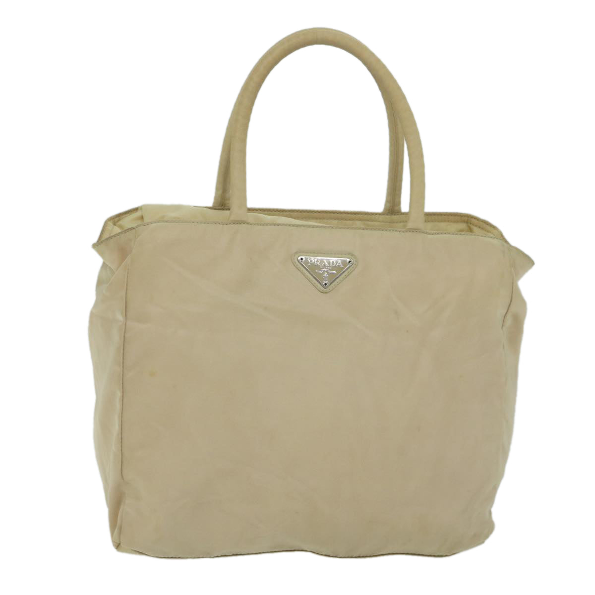 PRADA Hand Bag Nylon Beige bs10756