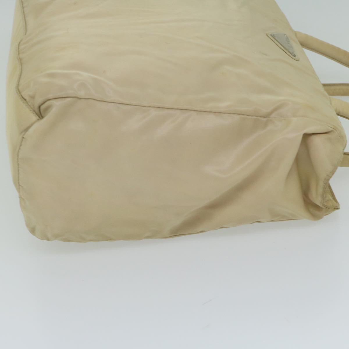PRADA Hand Bag Nylon Beige bs10756