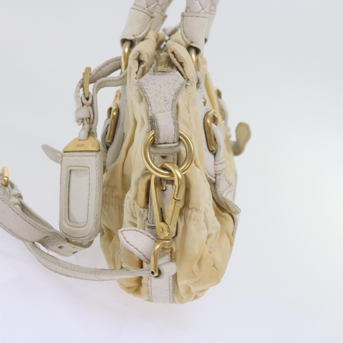 PRADA Hand Bag Nylon 2way White bs10794