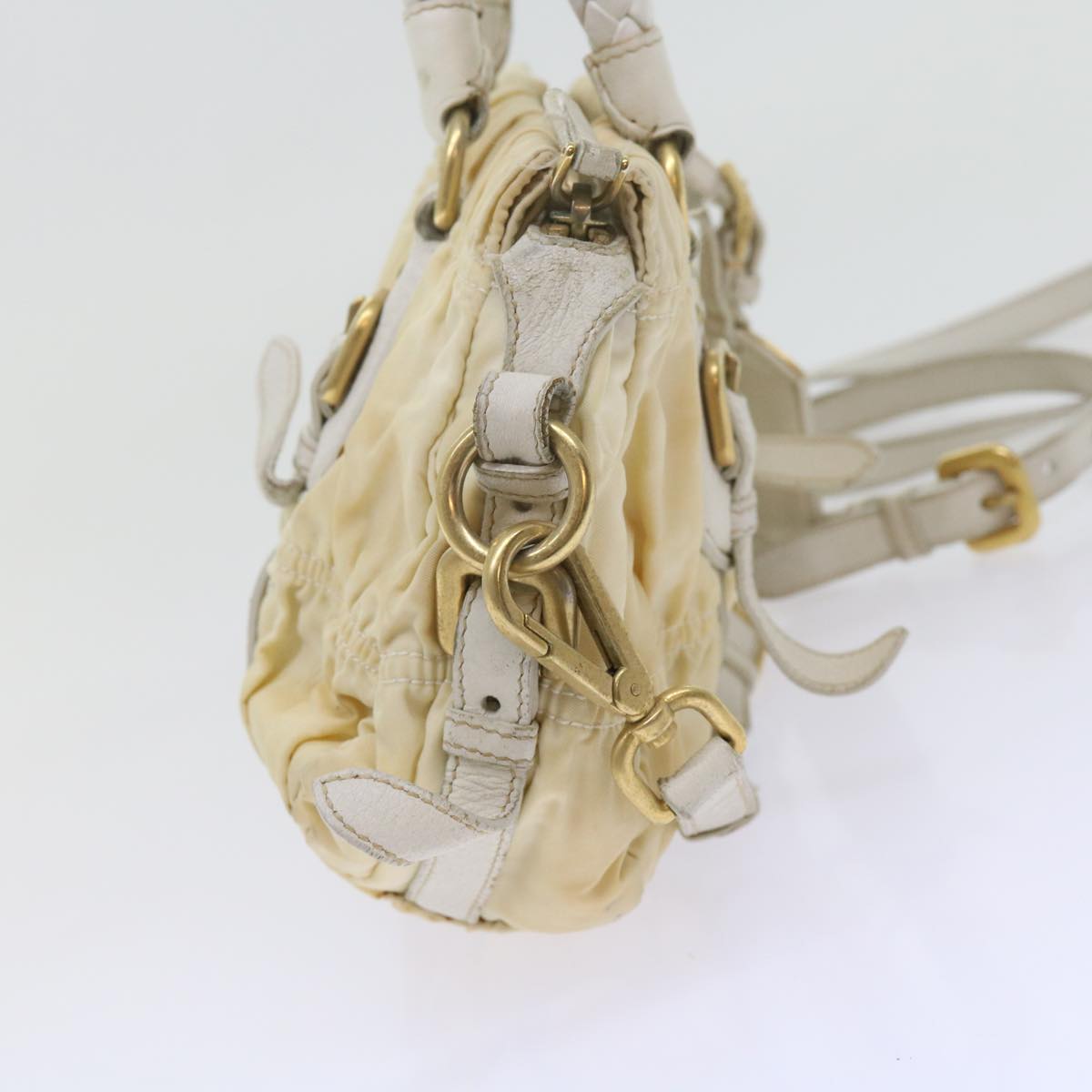 PRADA Hand Bag Nylon 2way White bs10794
