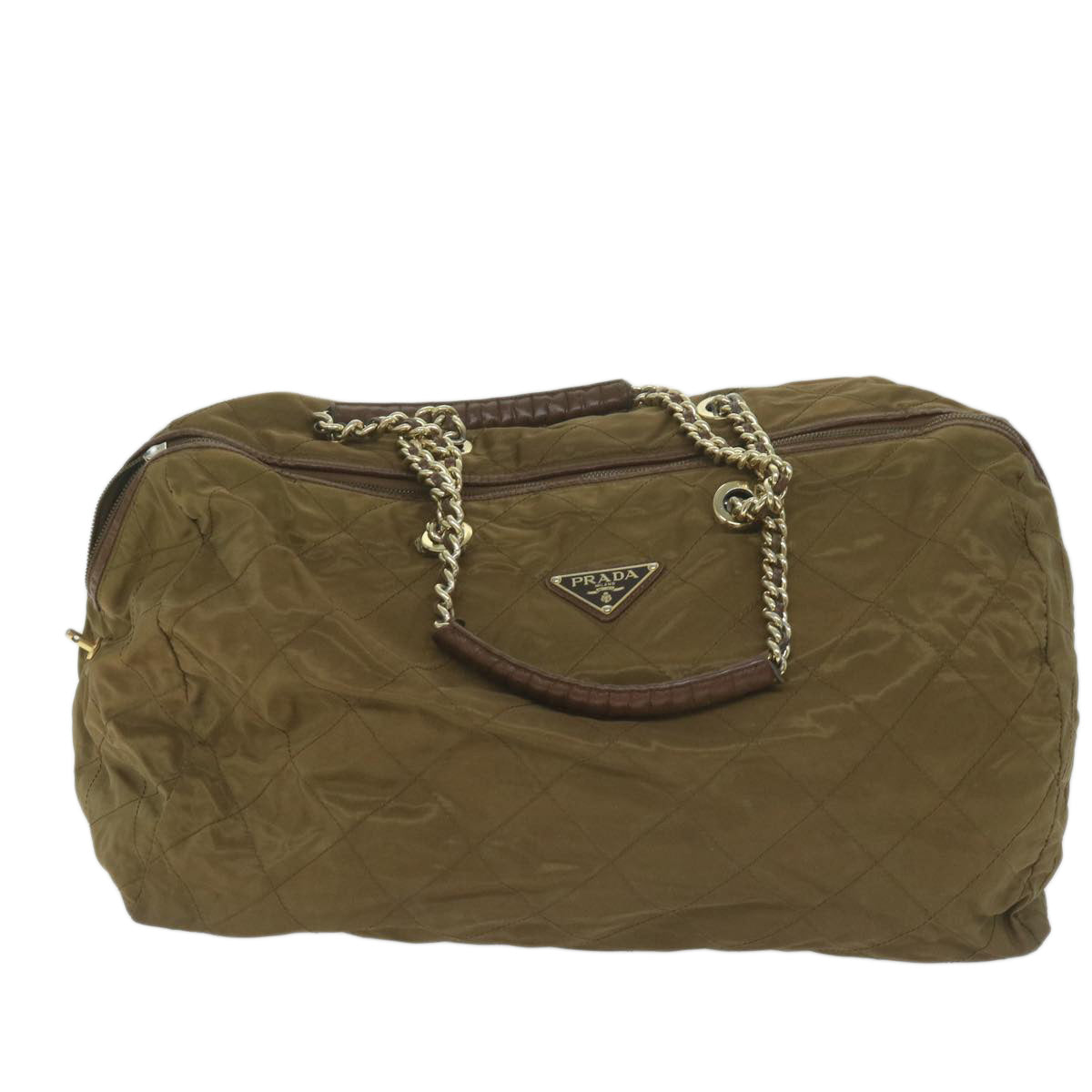 PRADA Waist bag Boston Bag Nylon 2Set Brown Gray bs10812