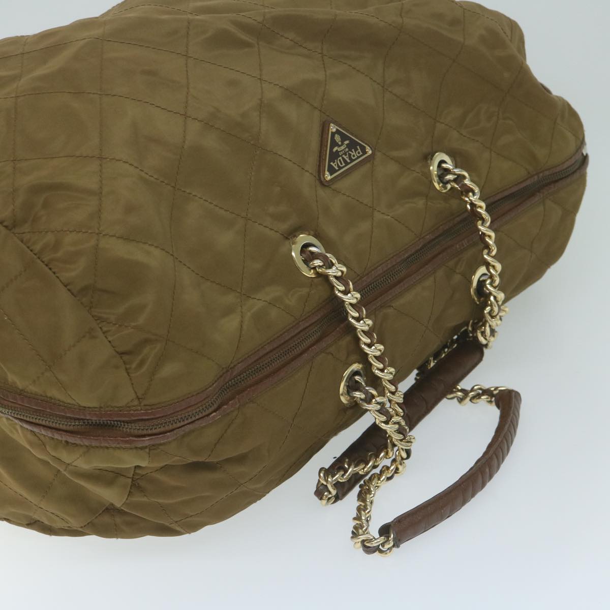 PRADA Waist bag Boston Bag Nylon 2Set Brown Gray bs10812
