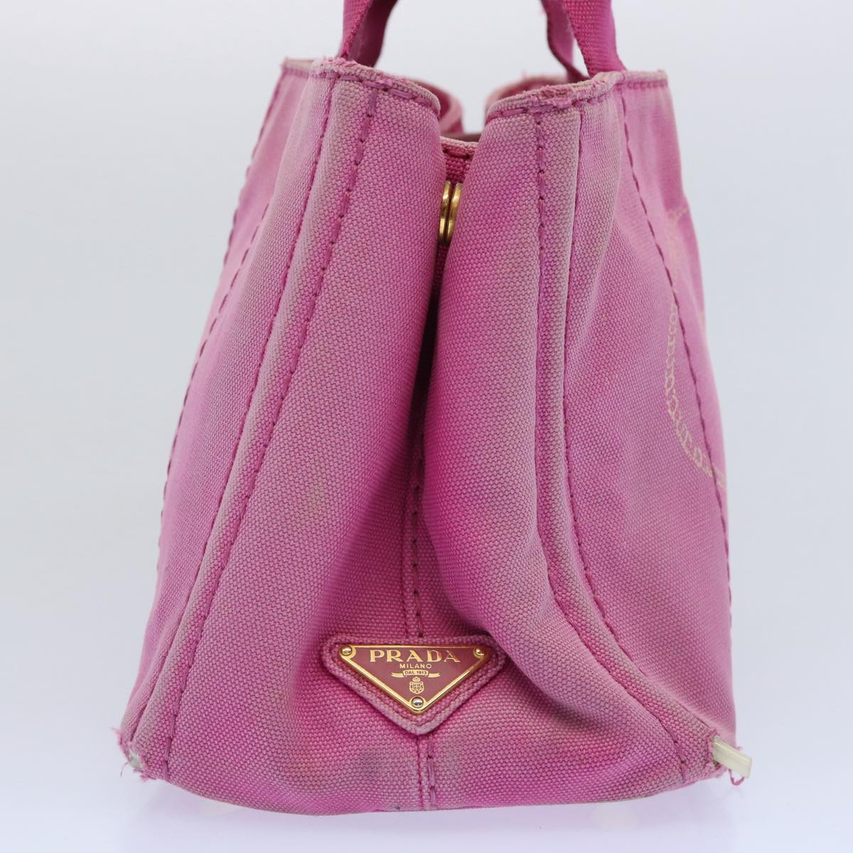 PRADA Canapa PM Hand Bag Canvas Pink bs10834
