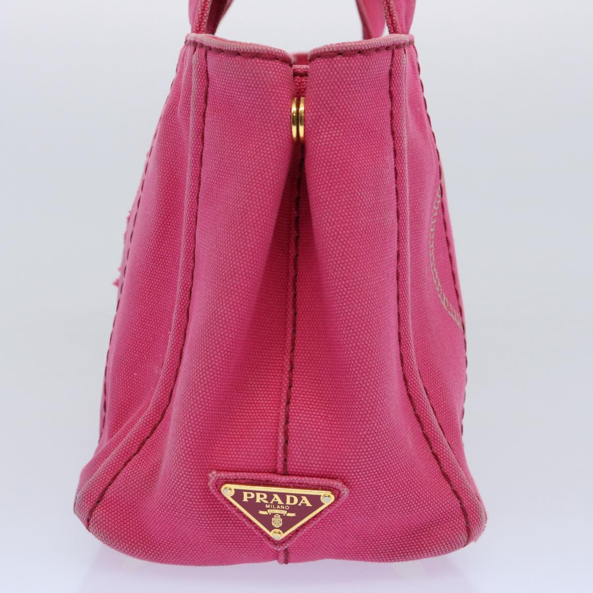 PRADA Canapa PM Hand Bag Canvas Pink bs10835