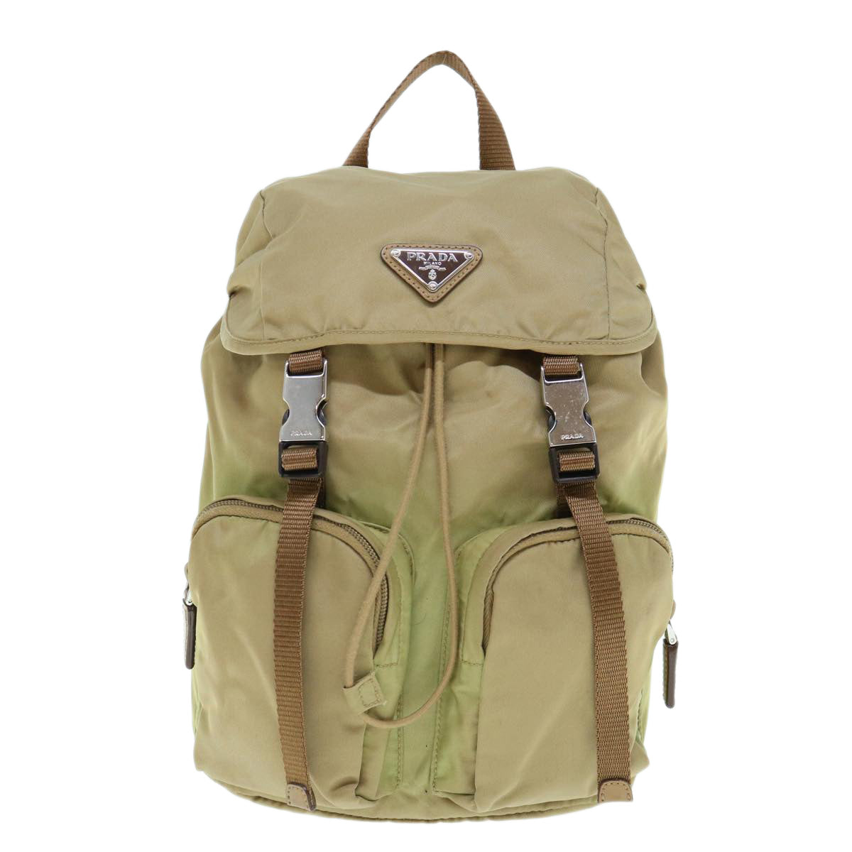 PRADA Backpack Nylon Khaki bs10844