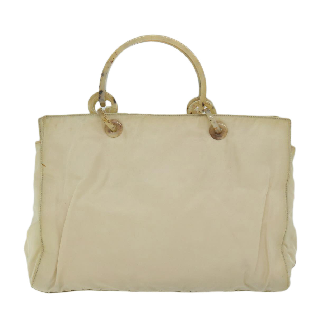 PRADA Hand Bag Nylon Beige bs10883