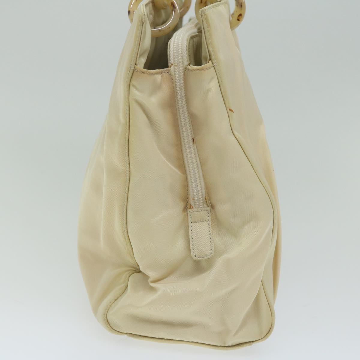 PRADA Hand Bag Nylon Beige bs10883