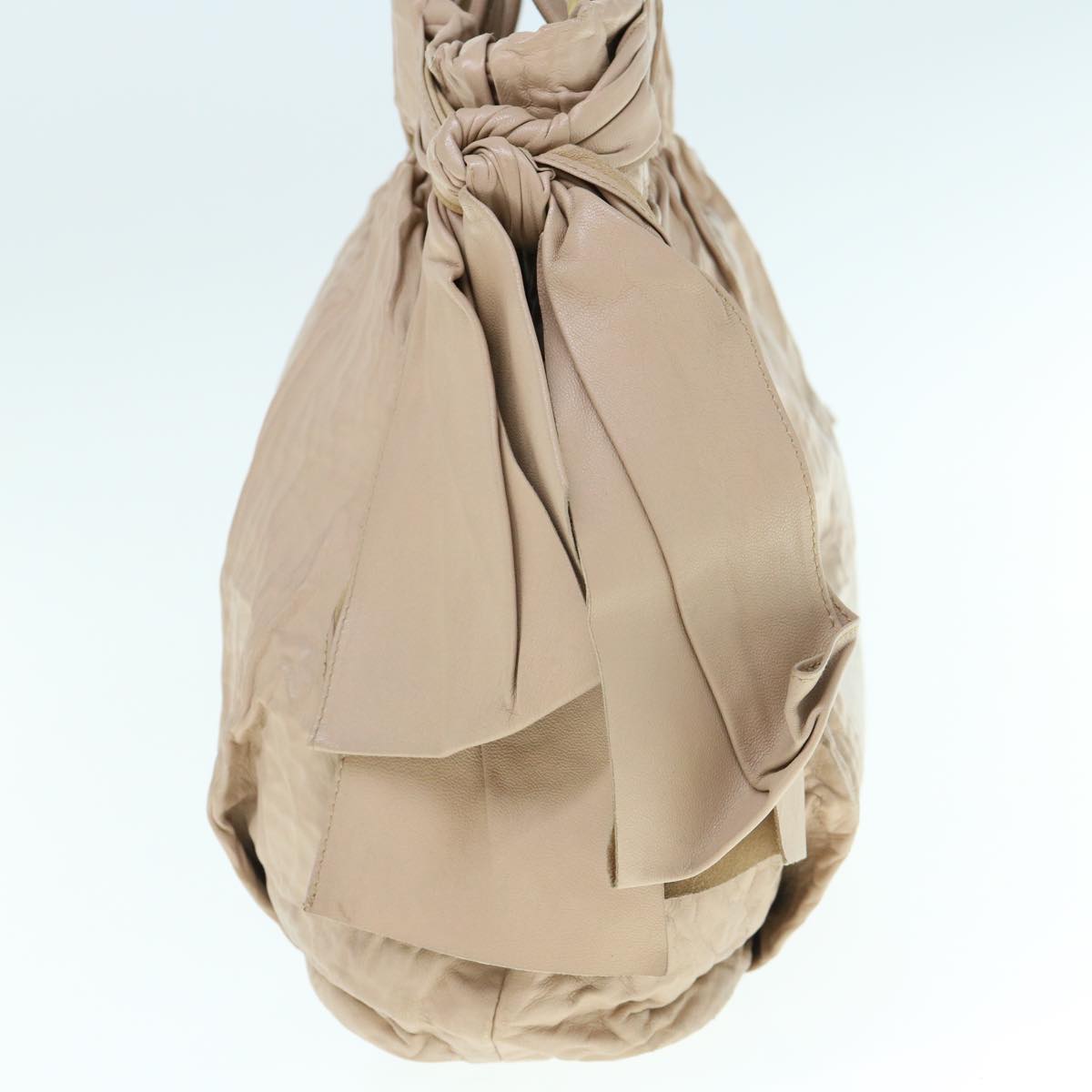 PRADA Hand Bag Leather 2way Beige bs10932