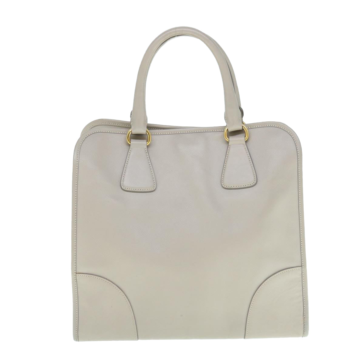 PRADA Hand Bag Safiano leather Beige bs10954