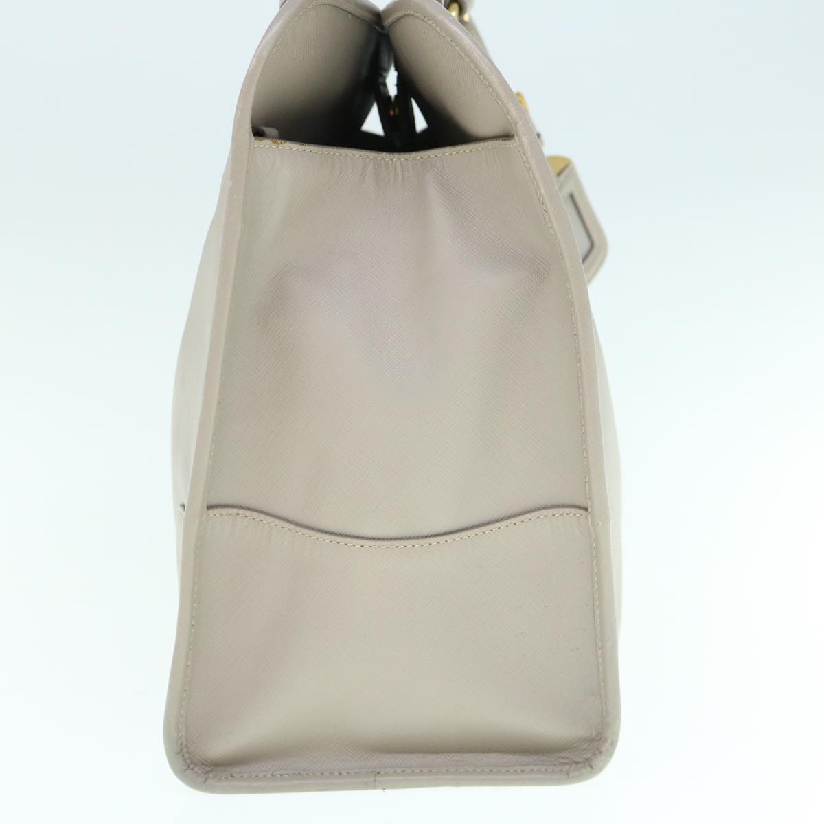 PRADA Hand Bag Safiano leather Beige bs10954